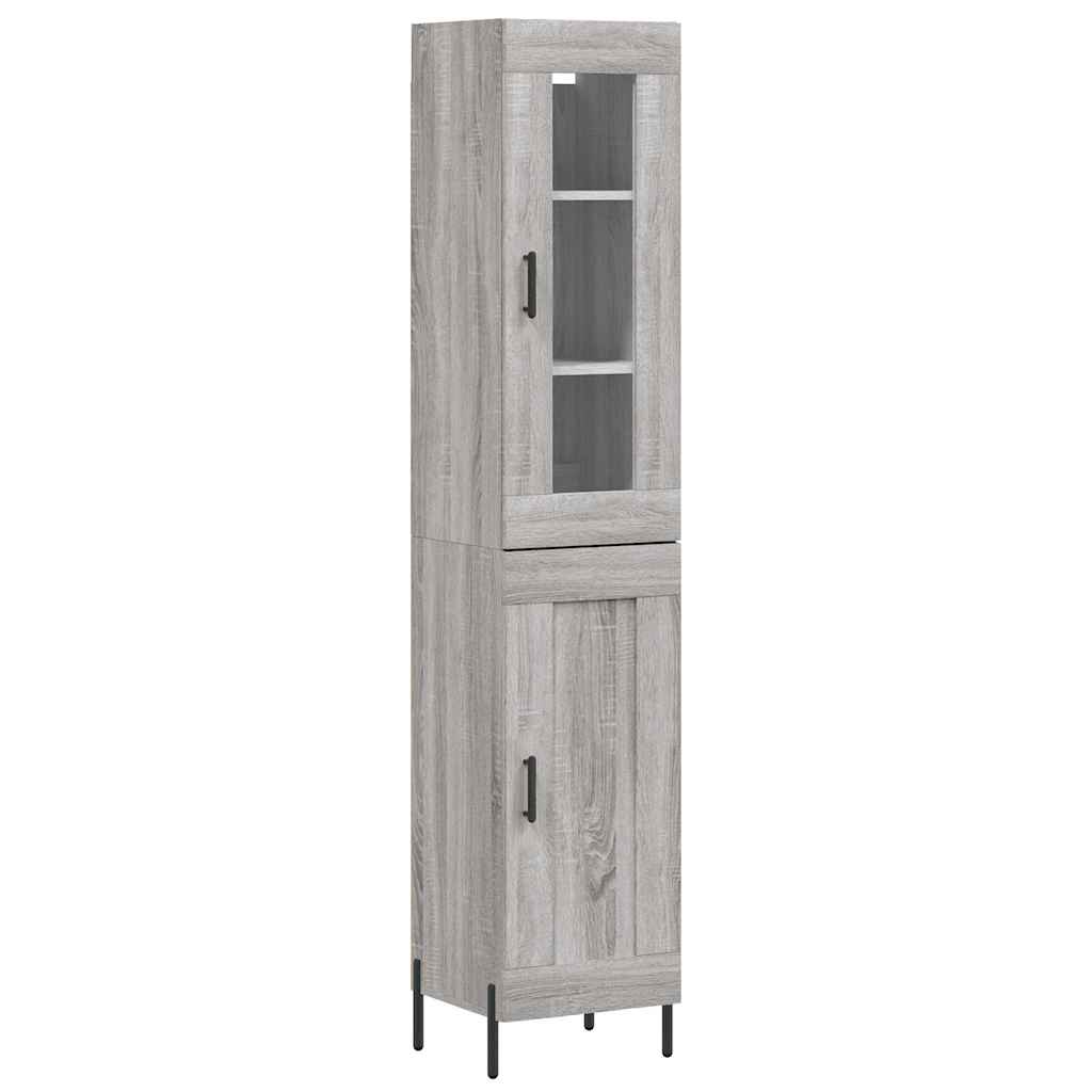 Highboard Grey Sonoma 34,5x34x180 cm Engineered Wood