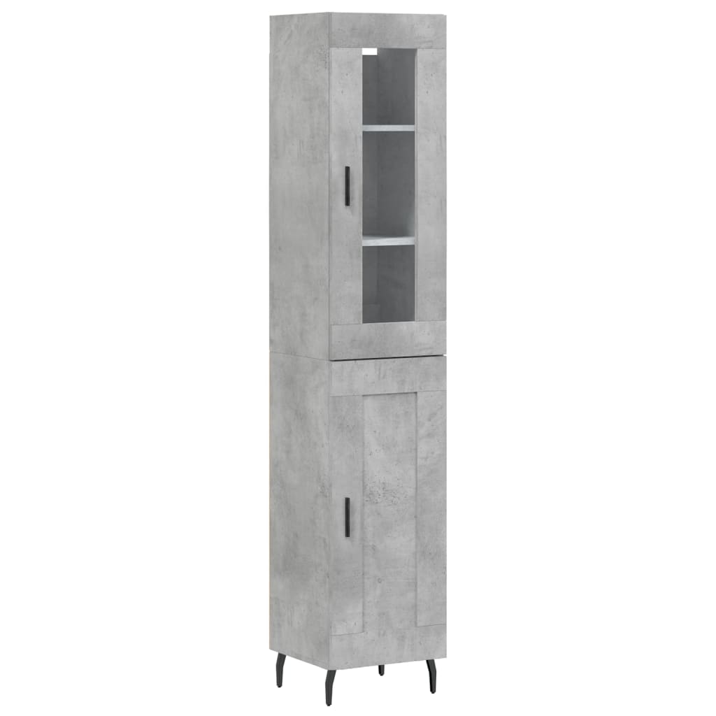 Highboard Concrete Grey 34,5x34x180 cm Engineered Wood
