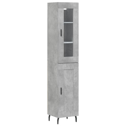 Highboard Concrete Grey 34,5x34x180 cm Engineered Wood