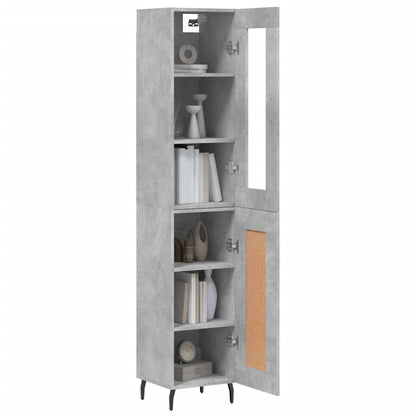 Highboard Concrete Grey 34,5x34x180 cm Engineered Wood