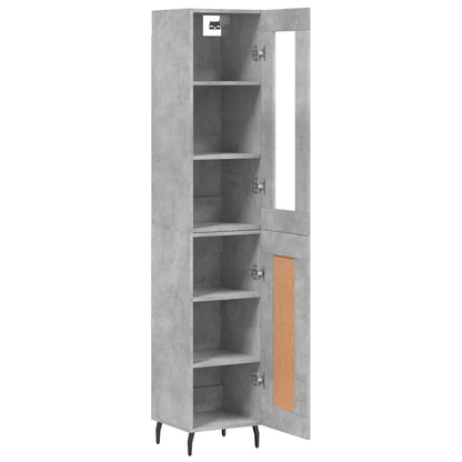 Highboard Concrete Grey 34,5x34x180 cm Engineered Wood