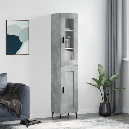Highboard Concrete Grey 34,5x34x180 cm Engineered Wood