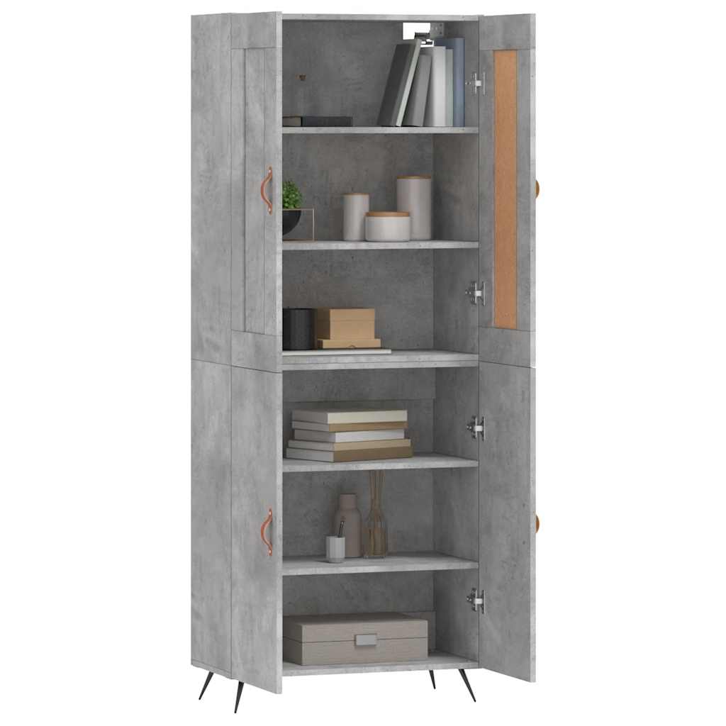 Highboard Concrete Grey 69,5x34x180 cm Engineered Wood