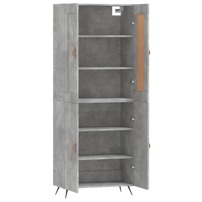 Highboard Concrete Grey 69,5x34x180 cm Engineered Wood