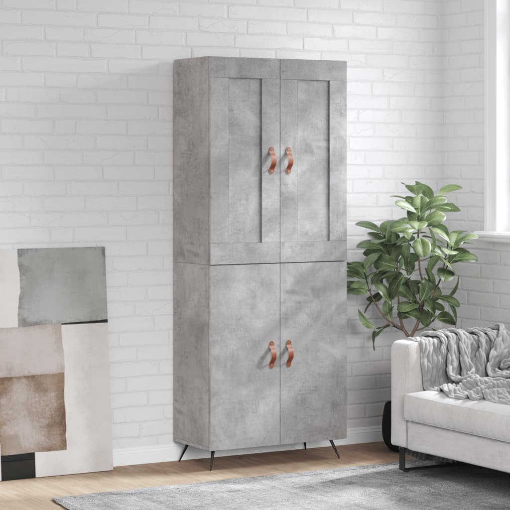 Highboard Concrete Grey 69,5x34x180 cm Engineered Wood