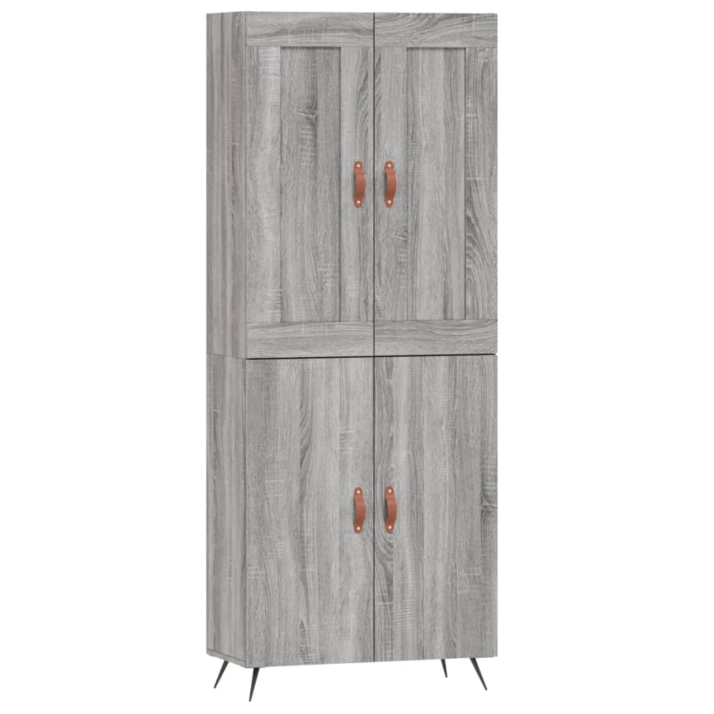 Highboard Grey Sonoma 69,5x34x180 cm Engineered Wood