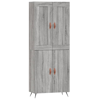 Highboard Grey Sonoma 69,5x34x180 cm Engineered Wood