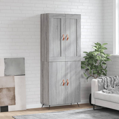 Highboard Grey Sonoma 69,5x34x180 cm Engineered Wood