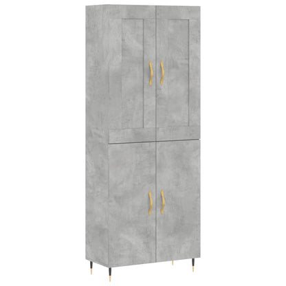 Highboard Concrete Grey 69,5x34x180 cm Engineered Wood