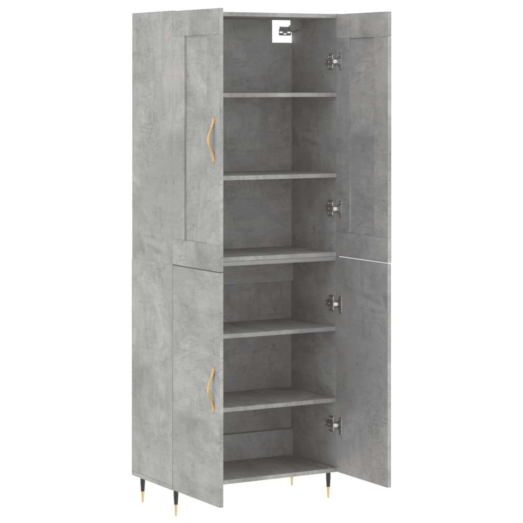 Highboard Concrete Grey 69,5x34x180 cm Engineered Wood