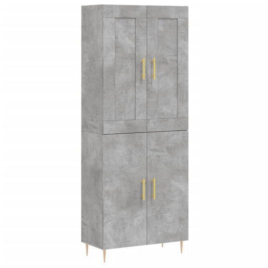 Highboard Concrete Grey 69.5x34x180 cm Engineered Wood