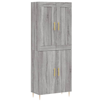 Highboard Grey Sonoma 69.5x34x180 cm Engineered Wood
