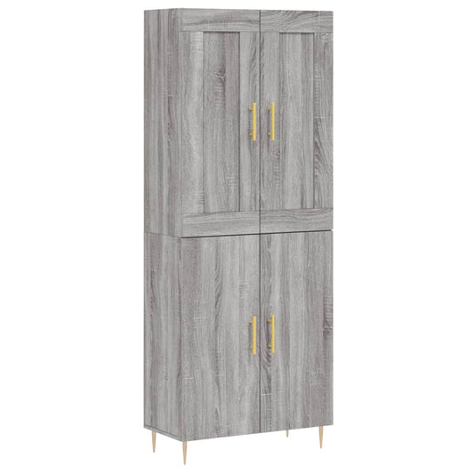 Highboard Grey Sonoma 69.5x34x180 cm Engineered Wood