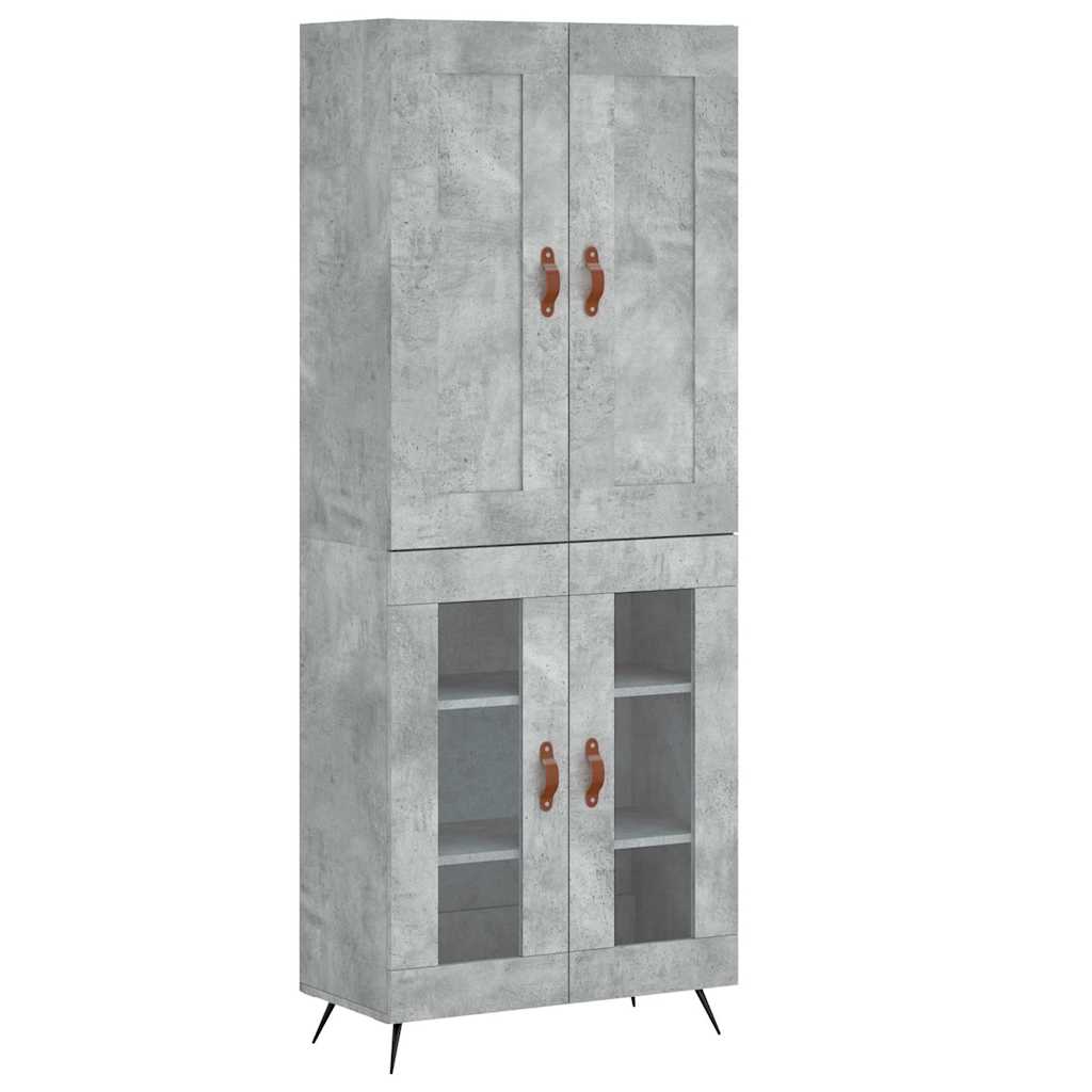 Highboard Concrete Grey 69,5x34x180 cm Engineered Wood