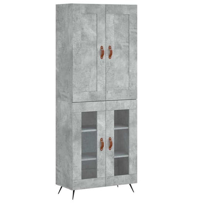 Highboard Concrete Grey 69,5x34x180 cm Engineered Wood