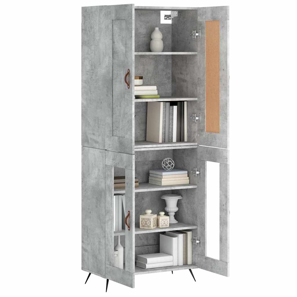 Highboard Concrete Grey 69,5x34x180 cm Engineered Wood