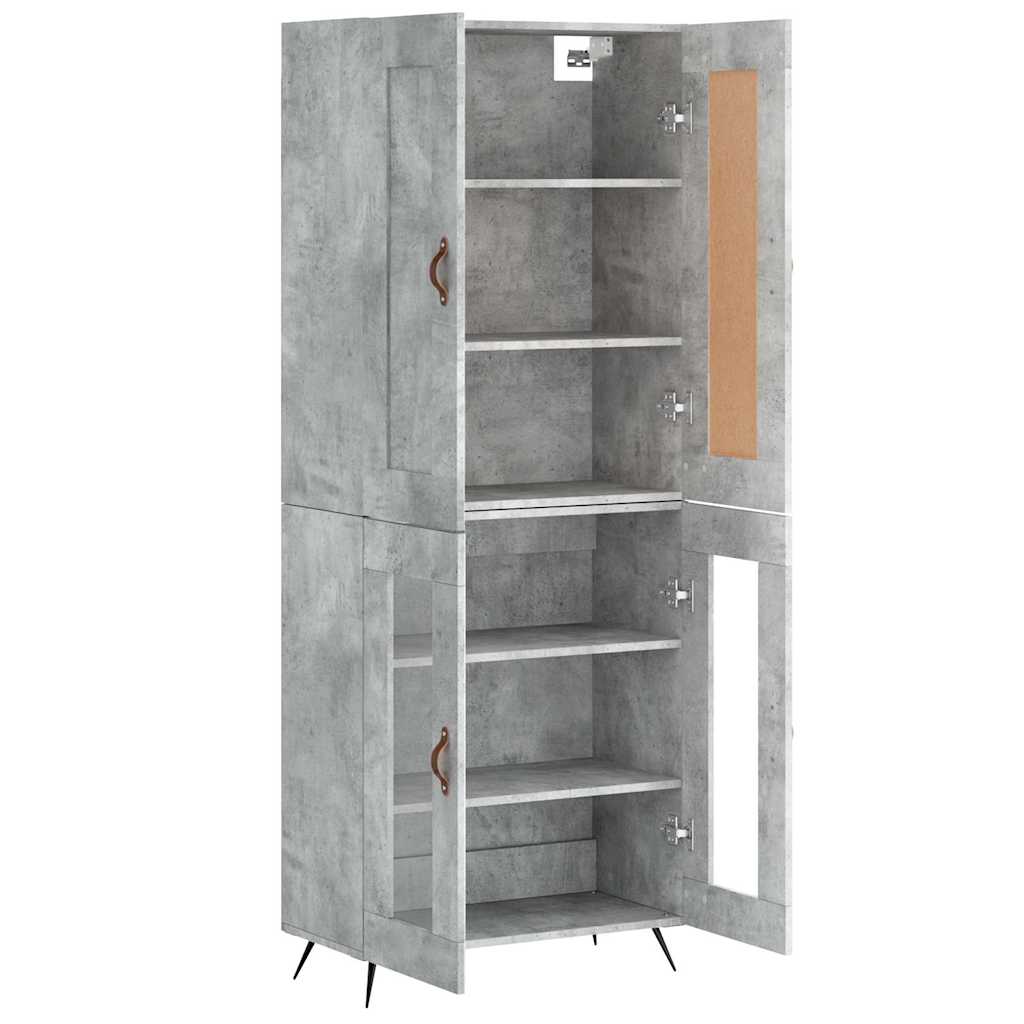 Highboard Concrete Grey 69,5x34x180 cm Engineered Wood