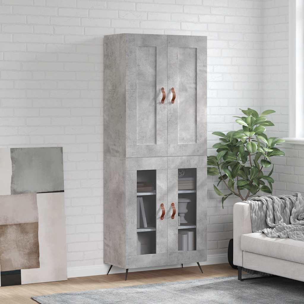 Highboard Concrete Grey 69,5x34x180 cm Engineered Wood
