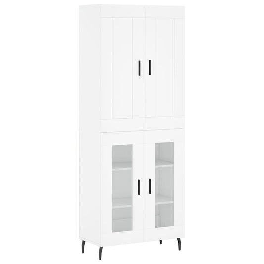 Highboard White 69.5x34x180 cm Engineered Wood