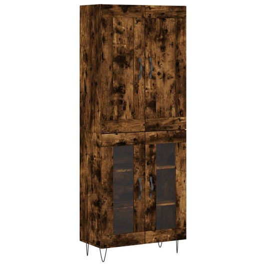 Highboard Smoked Oak 69.5x34x180 cm Engineered Wood