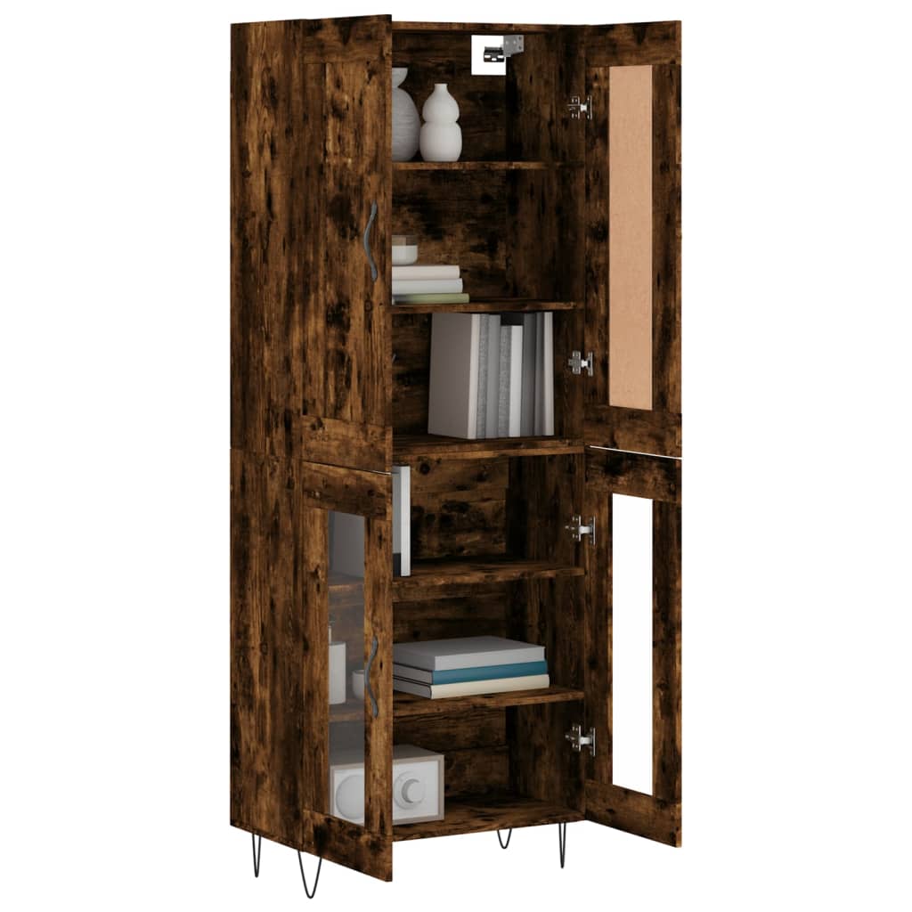 Highboard Smoked Oak 69.5x34x180 cm Engineered Wood