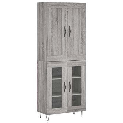 Highboard Grey Sonoma 69.5x34x180 cm Engineered Wood
