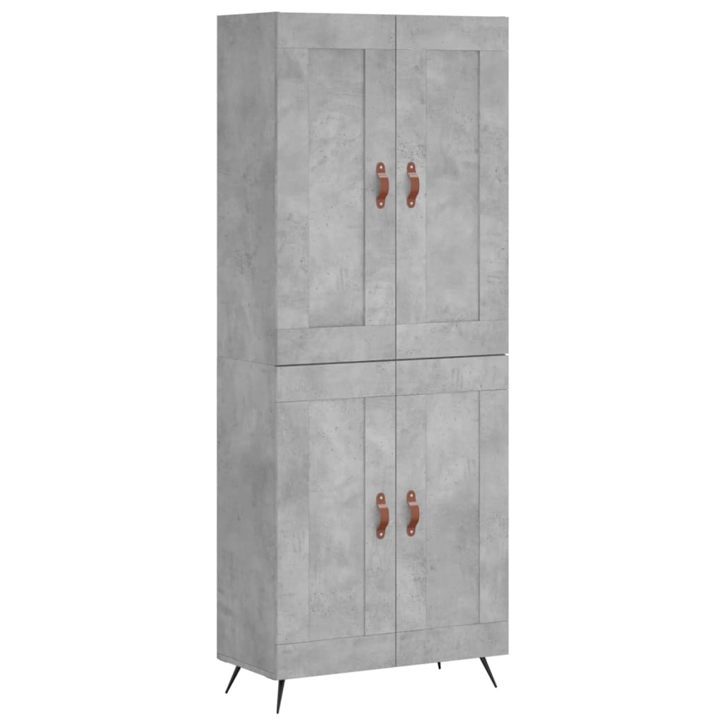 Highboard Concrete Grey 69,5x34x180 cm Engineered Wood