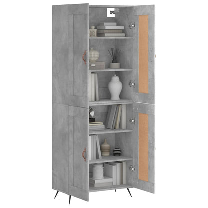 Highboard Concrete Grey 69,5x34x180 cm Engineered Wood