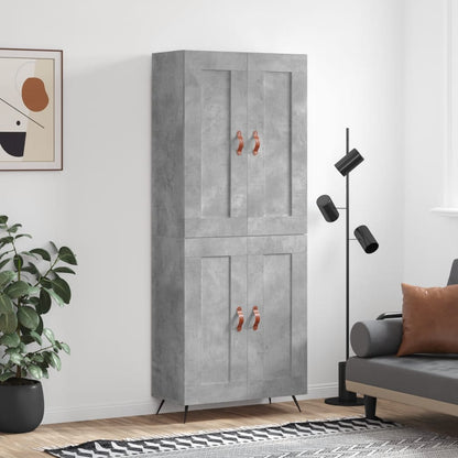 Highboard Concrete Grey 69,5x34x180 cm Engineered Wood