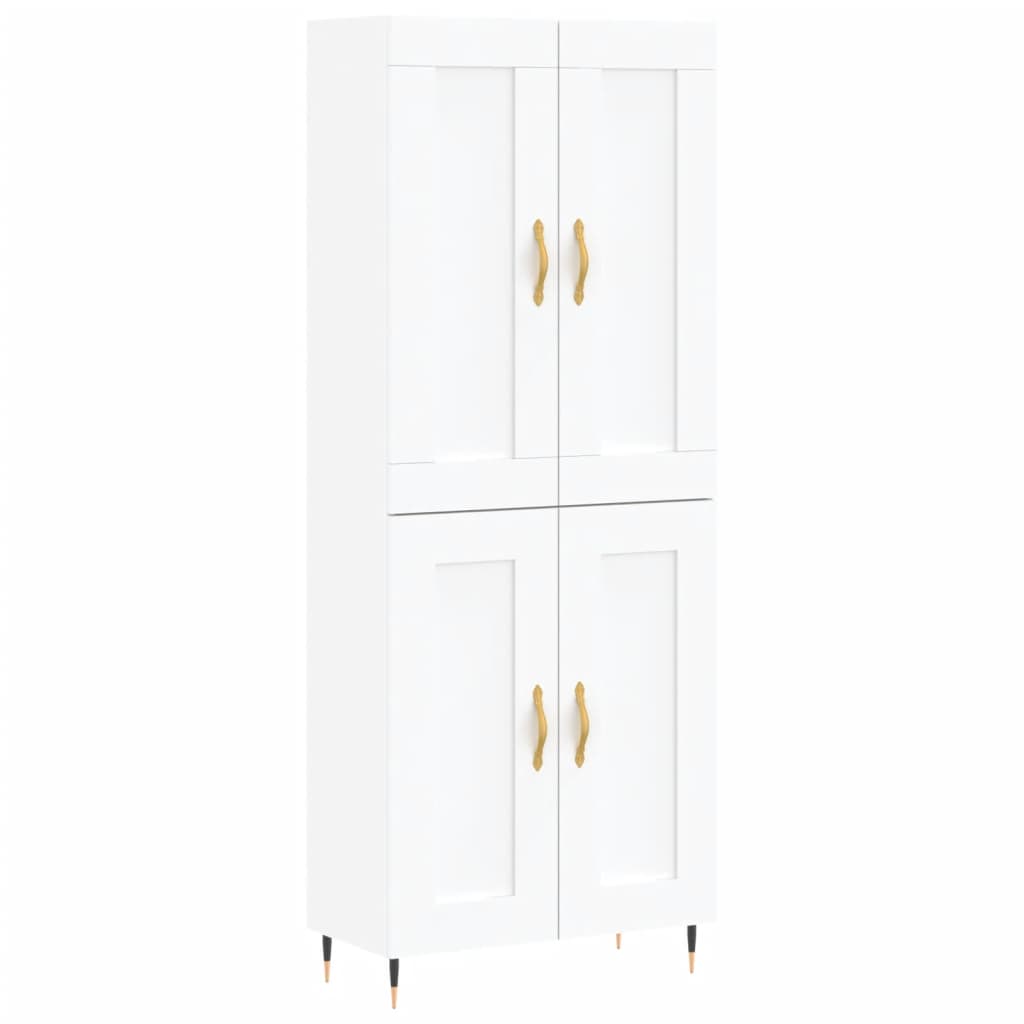 Highboard White 69,5x34x180 cm Engineered Wood
