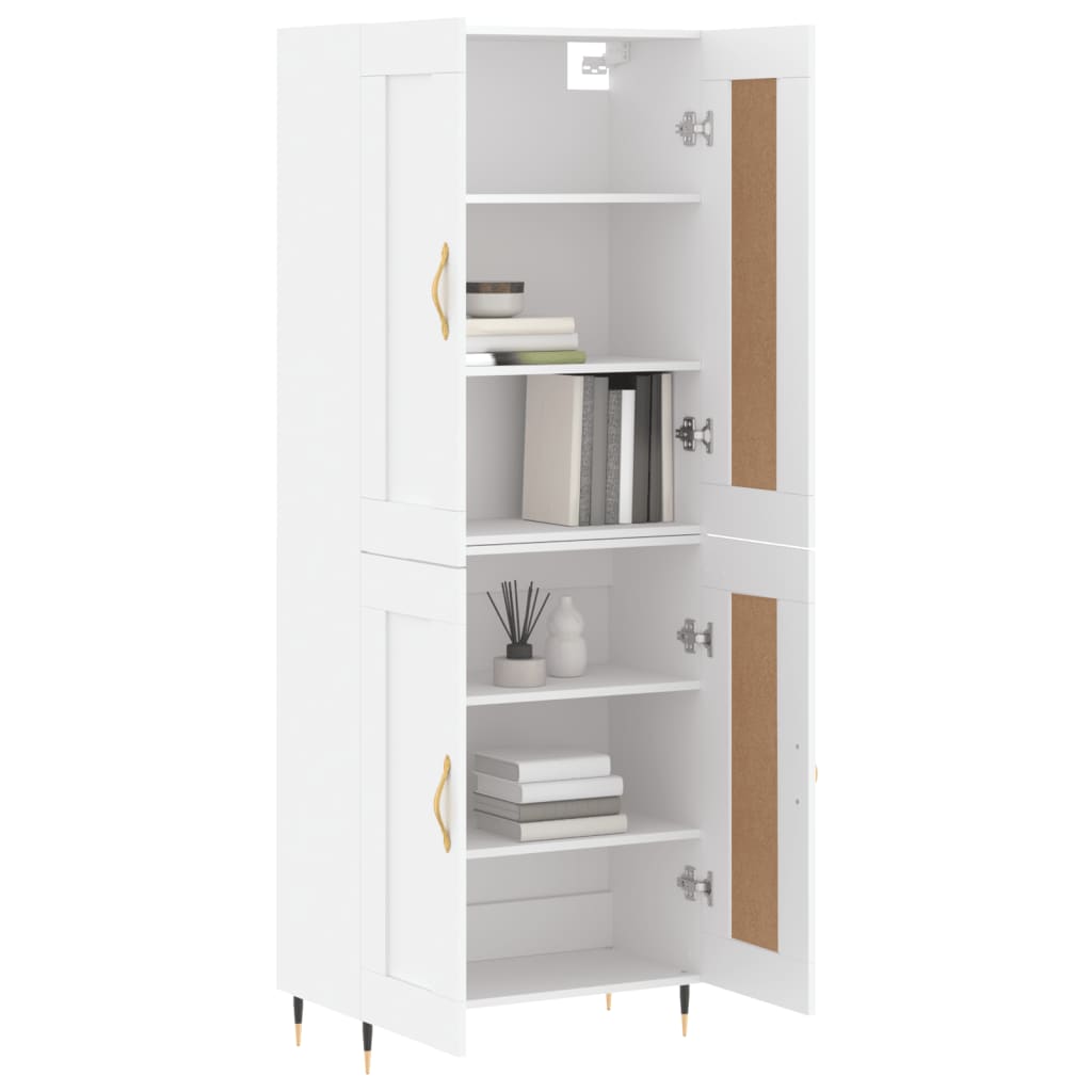 Highboard White 69,5x34x180 cm Engineered Wood