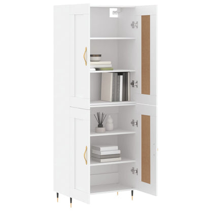 Highboard White 69,5x34x180 cm Engineered Wood