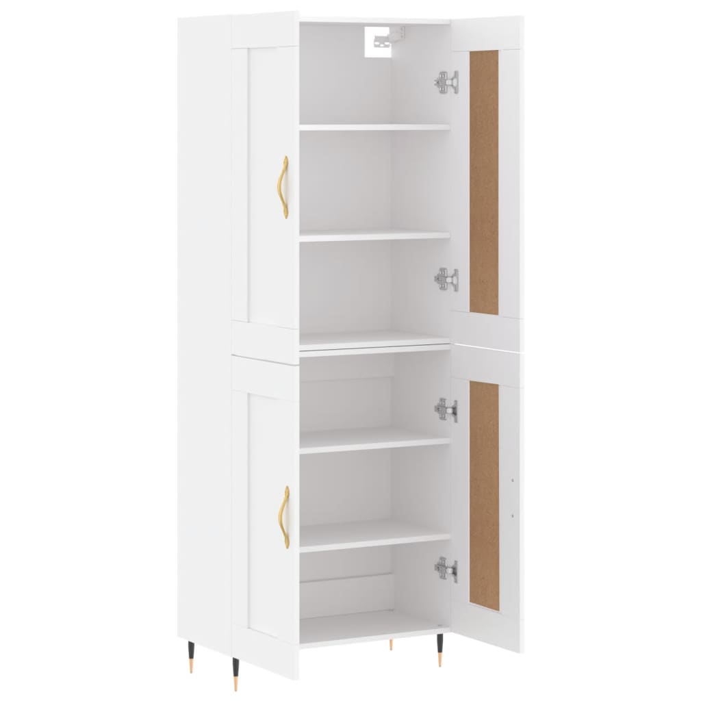 Highboard White 69,5x34x180 cm Engineered Wood