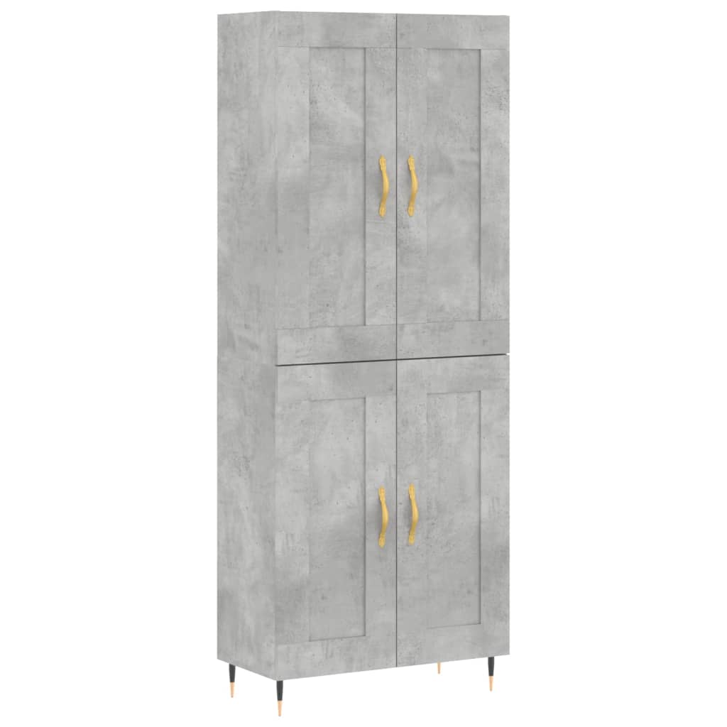 Highboard Concrete Grey 69,5x34x180 cm Engineered Wood
