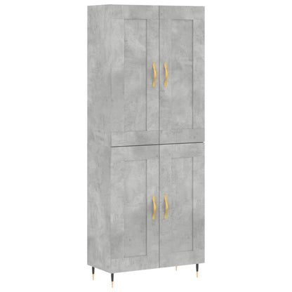 Highboard Concrete Grey 69,5x34x180 cm Engineered Wood