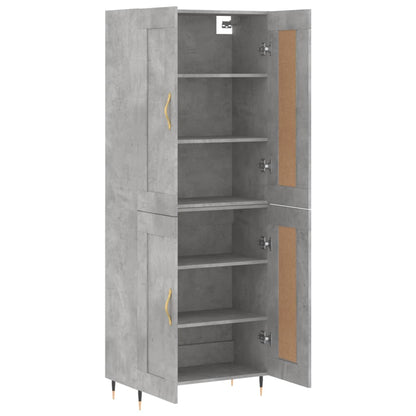 Highboard Concrete Grey 69,5x34x180 cm Engineered Wood
