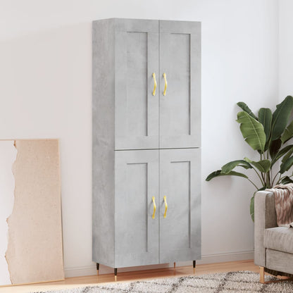 Highboard Concrete Grey 69,5x34x180 cm Engineered Wood