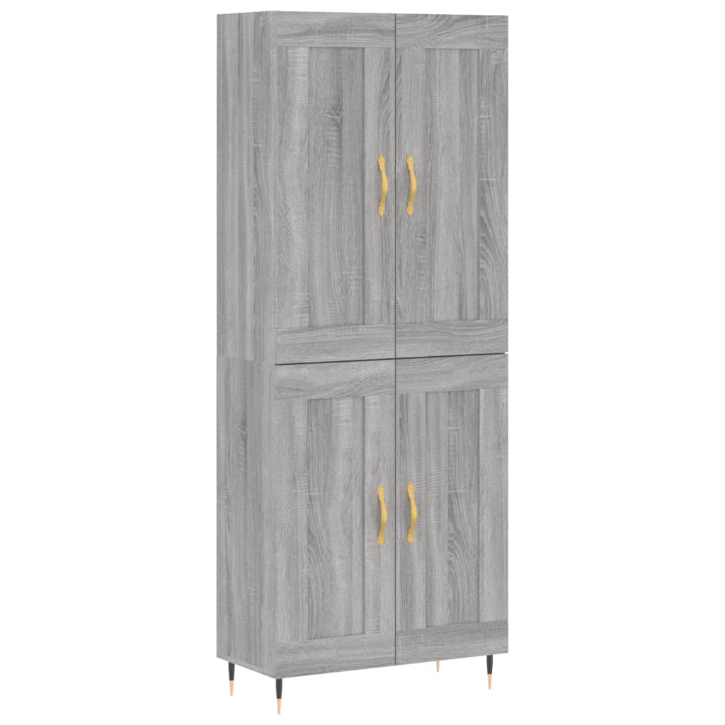 Highboard Grey Sonoma 69,5x34x180 cm Engineered Wood