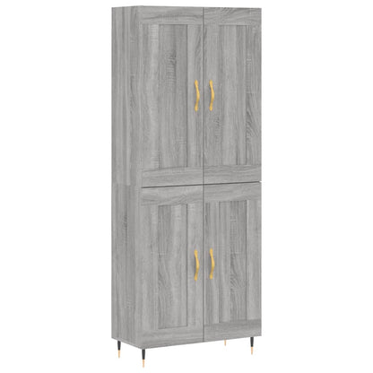 Highboard Grey Sonoma 69,5x34x180 cm Engineered Wood