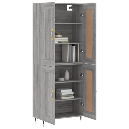 Highboard Grey Sonoma 69,5x34x180 cm Engineered Wood