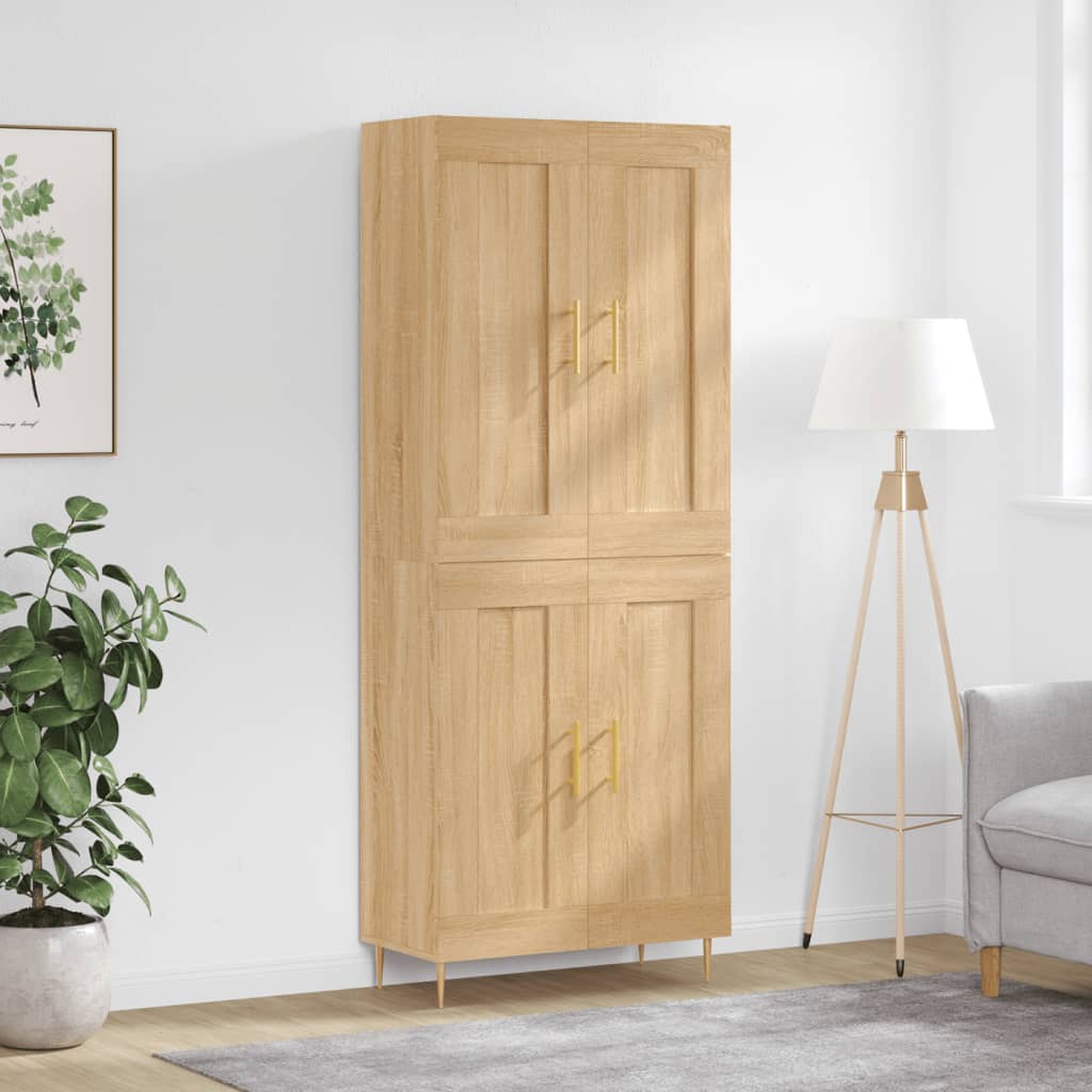 Highboard Sonoma Oak 69.5x34x180 cm Engineered Wood