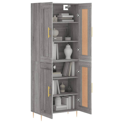 Highboard Grey Sonoma 69.5x34x180 cm Engineered Wood