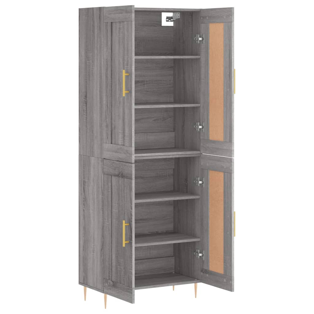 Highboard Grey Sonoma 69.5x34x180 cm Engineered Wood