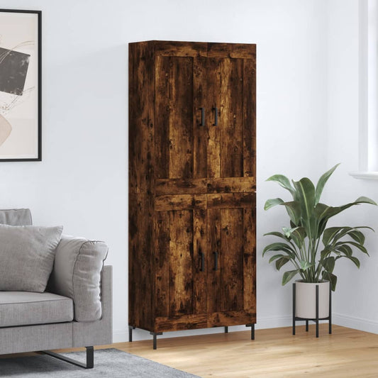 Highboard Smoked Oak 69.5x34x180 cm Engineered Wood