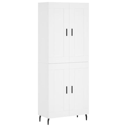 Highboard White 69.5x34x180 cm Engineered Wood
