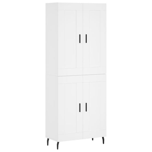 Highboard White 69.5x34x180 cm Engineered Wood