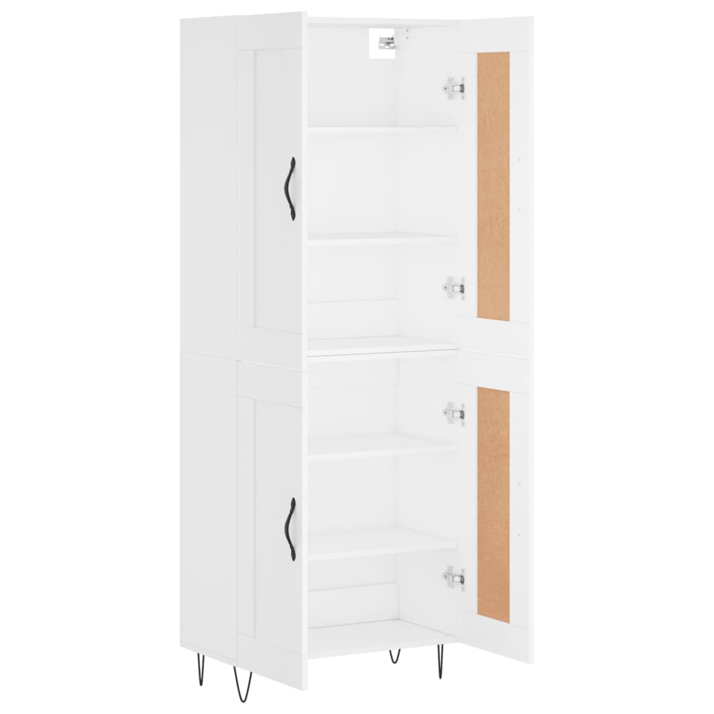 Highboard White 69.5x34x180 cm Engineered Wood