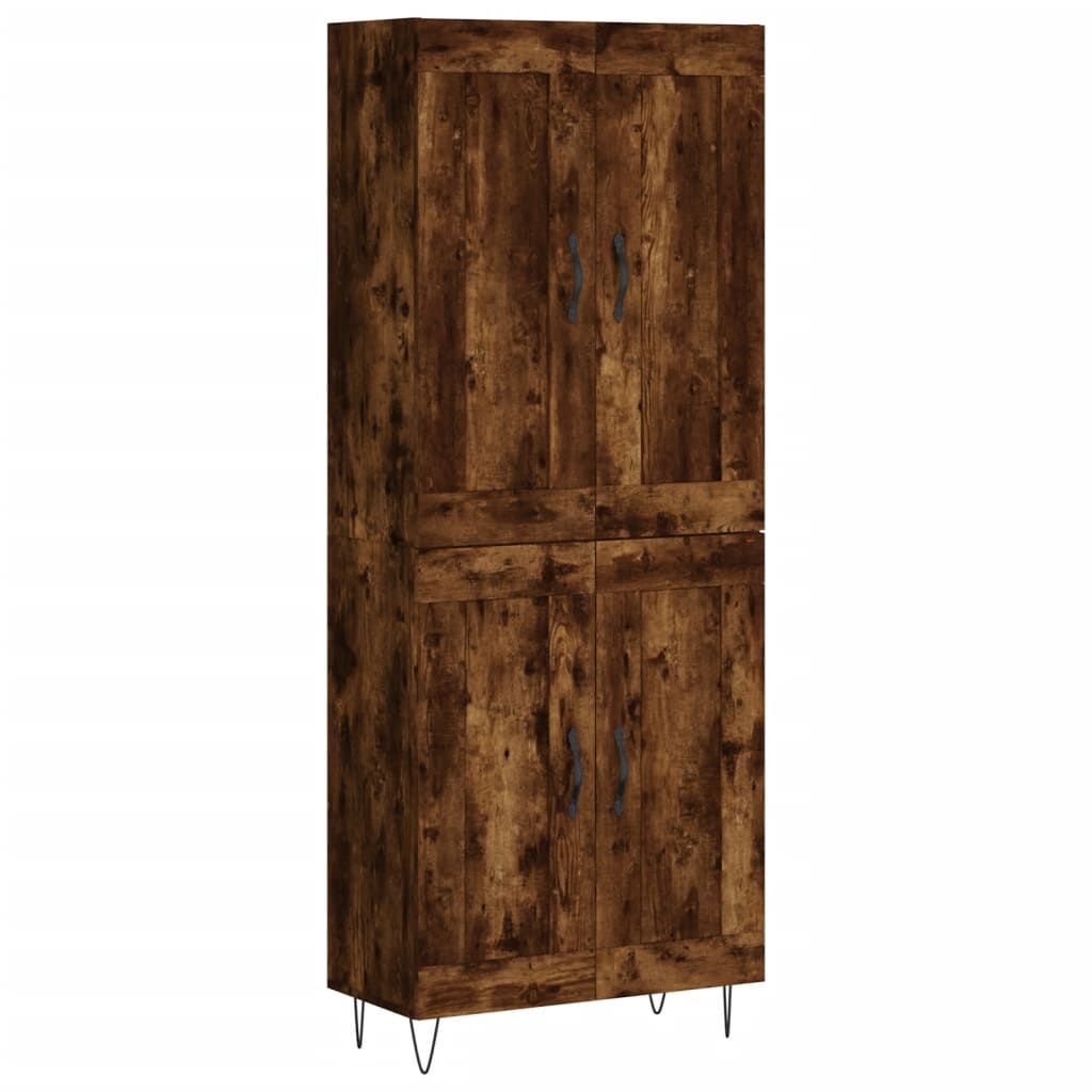 Highboard Smoked Oak 69,5x34x180 cm Engineered Wood