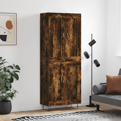 Highboard Smoked Oak 69,5x34x180 cm Engineered Wood