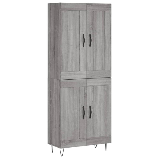 Highboard Grey Sonoma 69.5x34x180 cm Engineered Wood